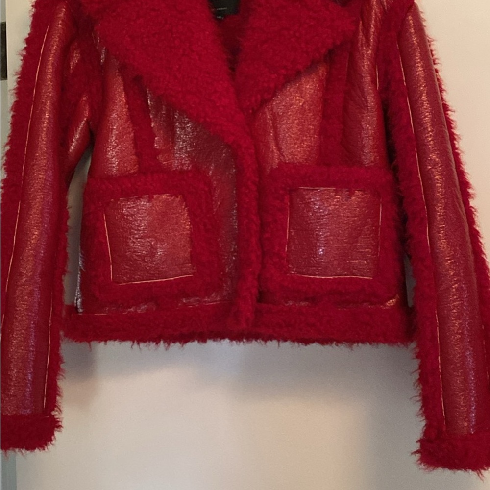 7 For All Mankind Red Teddy Jacket